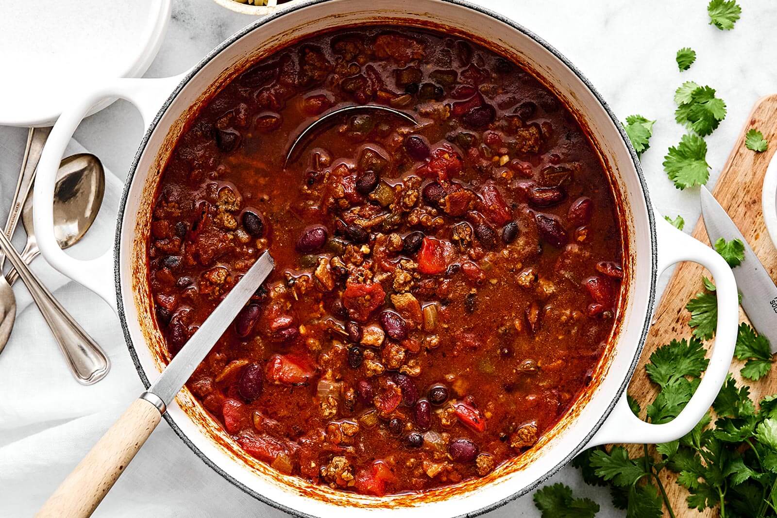 A pot of chili.