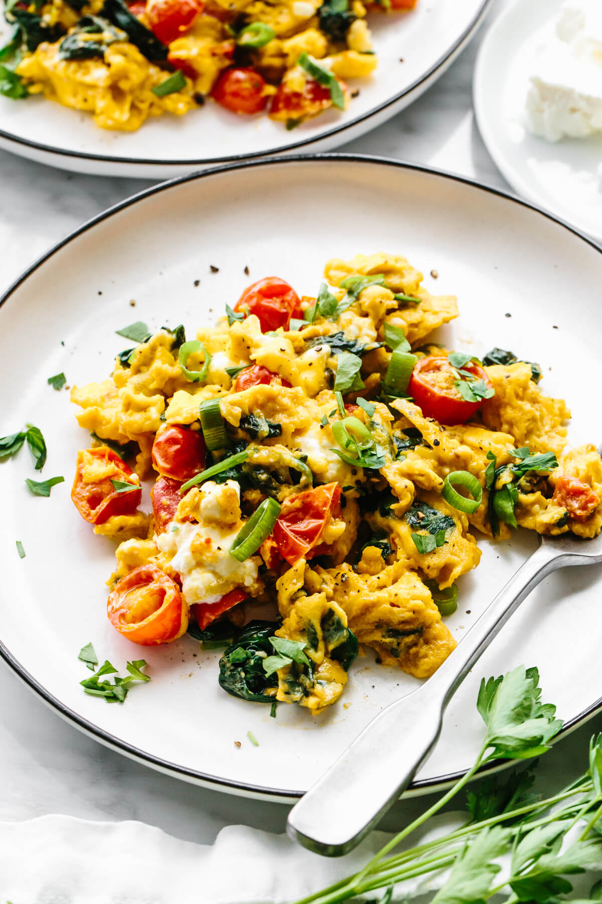 A plate of Greek scrambled eggs