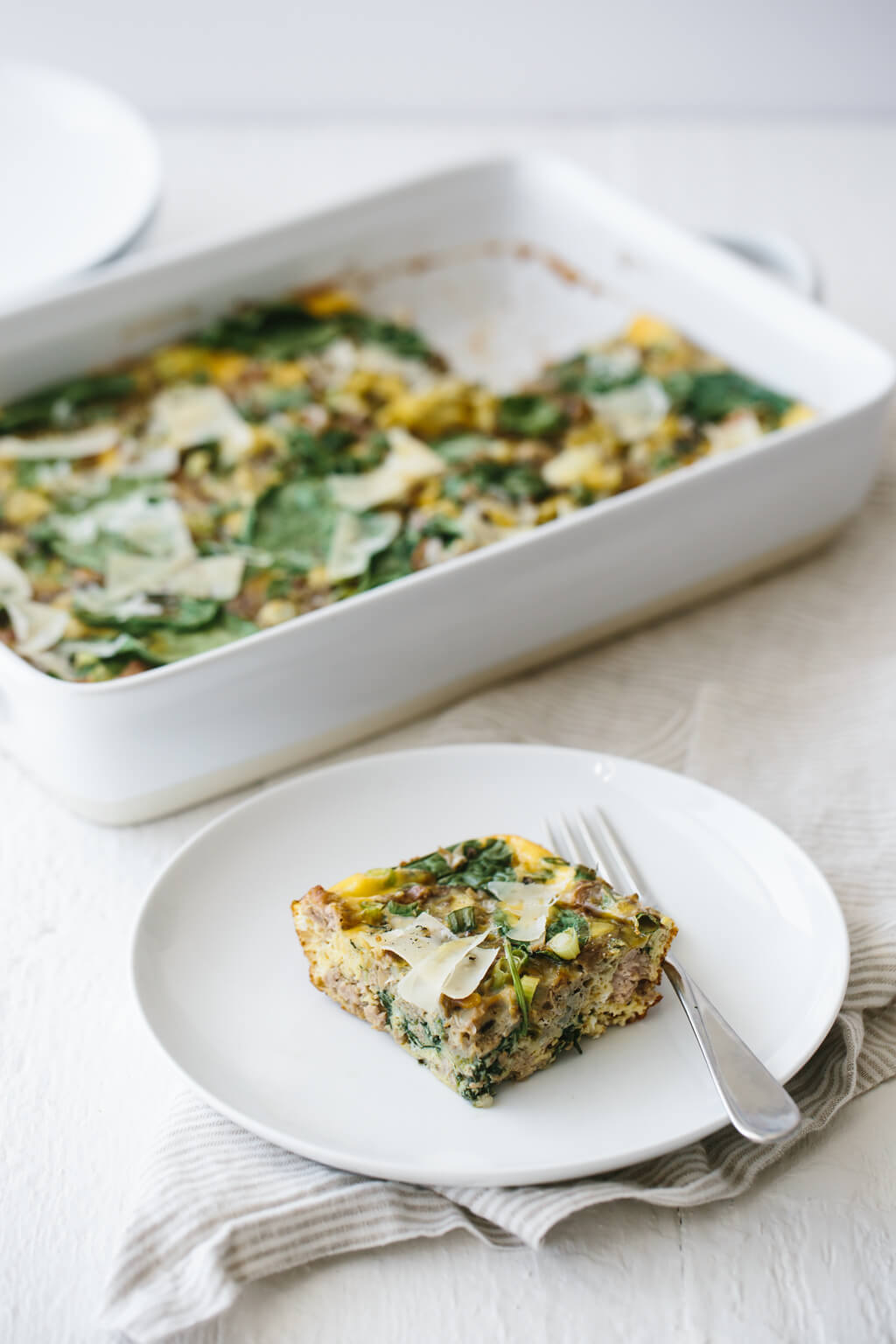 (gluten-free, paleo, whole30). This easy, healthy breakfast casserole is filled with turkey, spinach and artichoke. It's a delicious favorite - make it overnight or ahead of time.