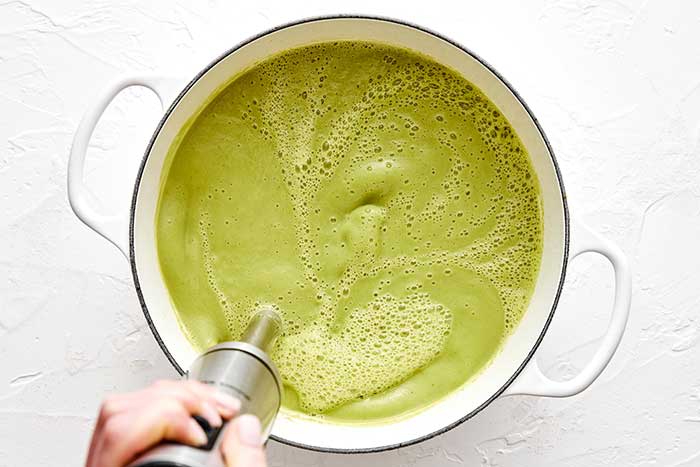 Blended asparagus soup.