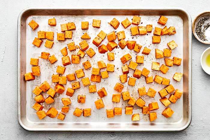Roasted sweet potatoes.