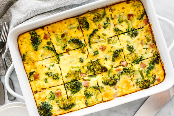 Sliced ham and broccoli casserole