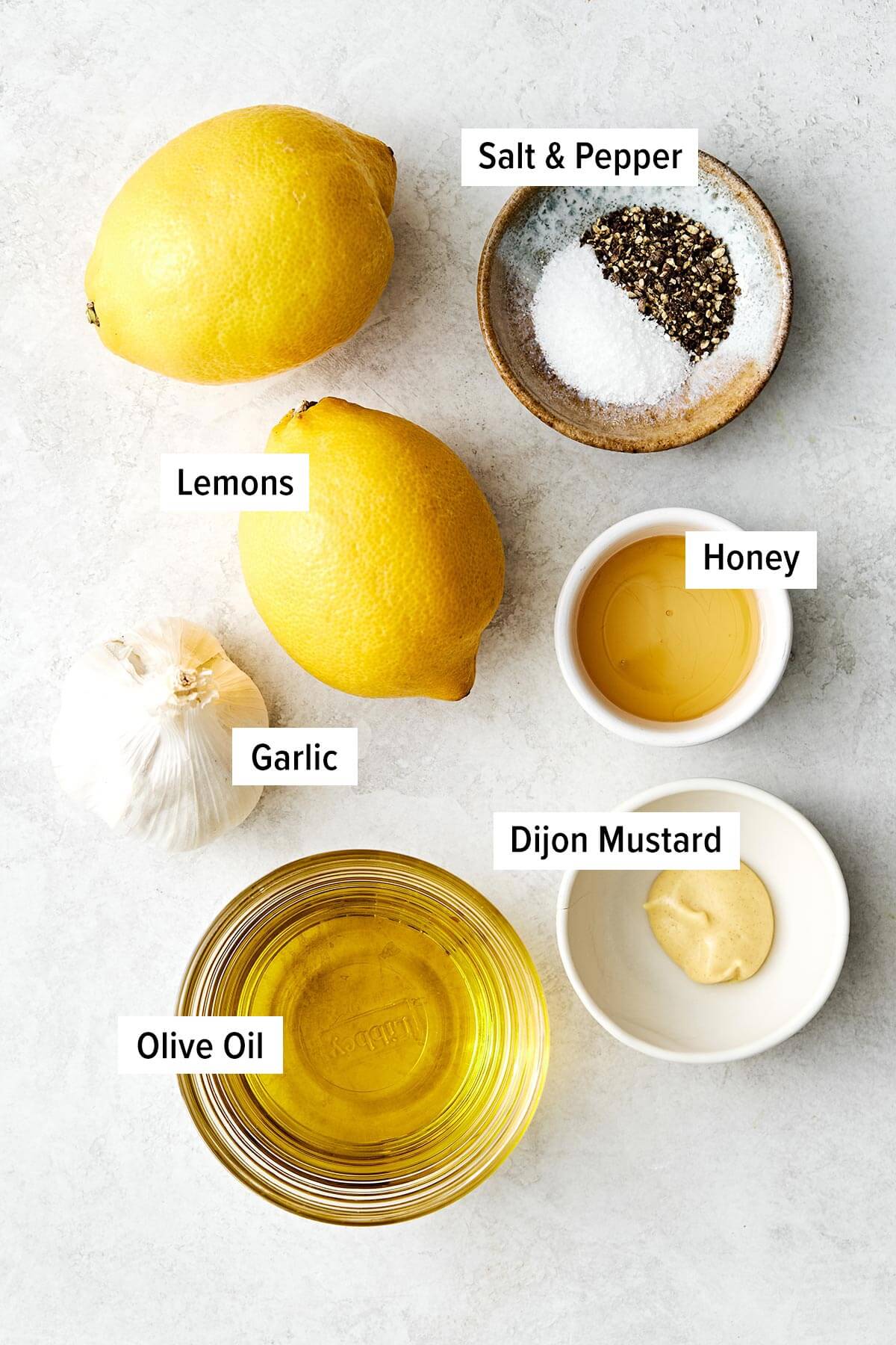 Ingredients for lemon vinaigrette.