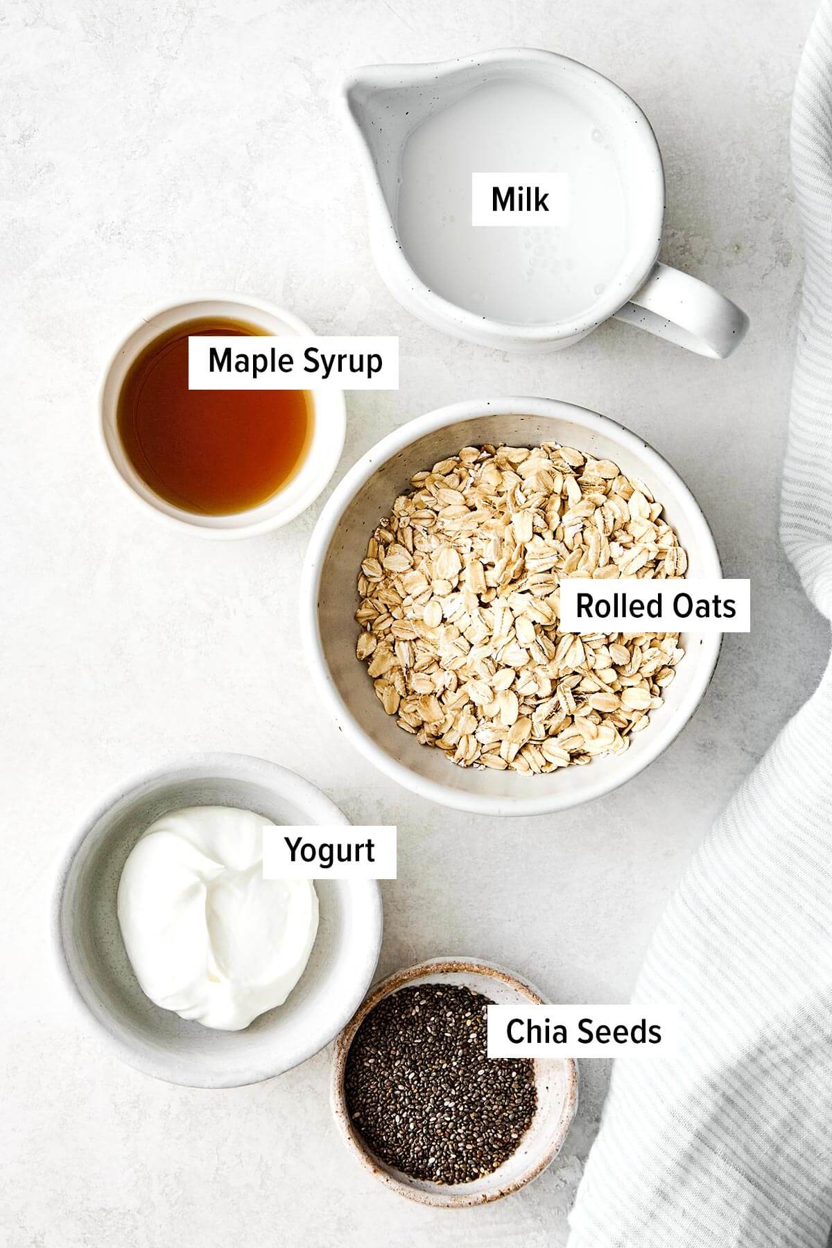 Ingredients for overnight oats.