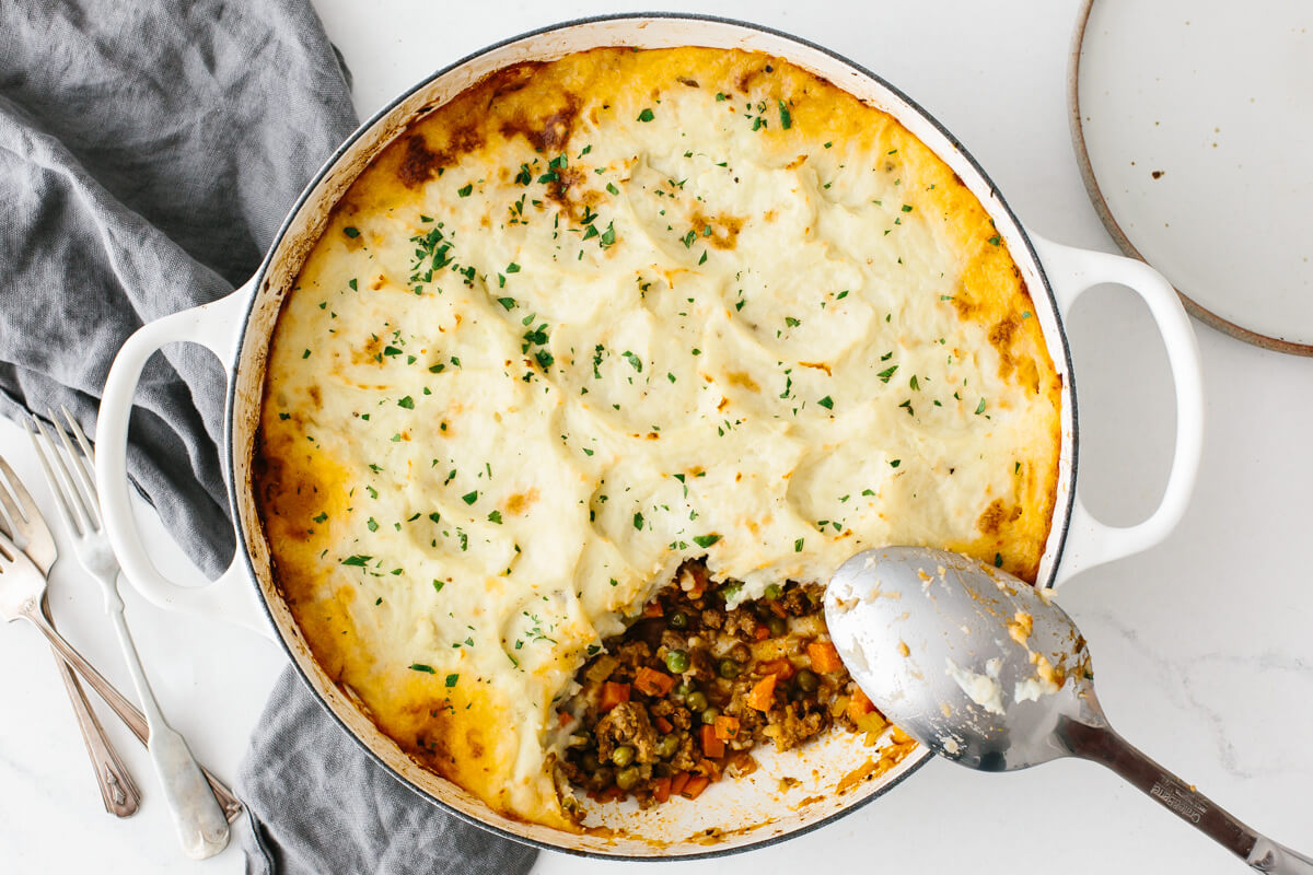 Taking a serving out of the Shepherd's pie recipe.