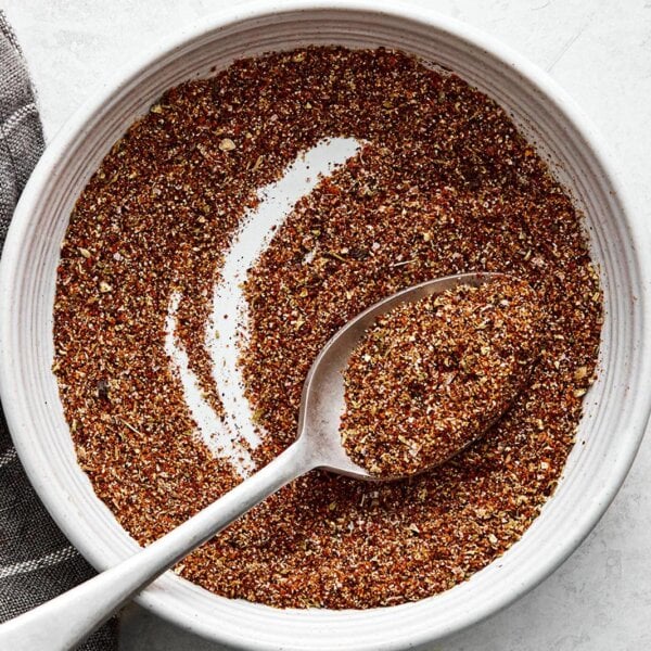 A bowl of homemade taco seasoning.